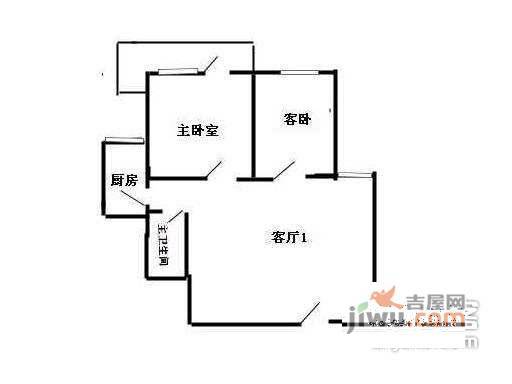 东园大楼2室2厅1卫82㎡户型图