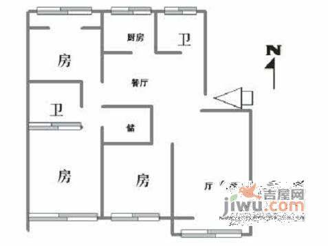 云龙公寓3室2厅2卫136㎡户型图