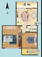 打铁关社区2室1厅1卫73㎡户型图