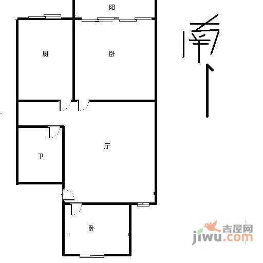 钱塘人家2室2厅1卫99㎡户型图