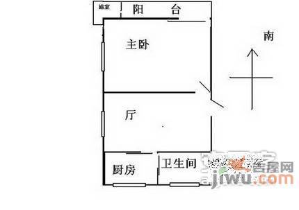 江山弄小区1室1厅1卫50㎡户型图