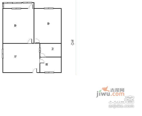 尚农里小区2室1厅1卫60㎡户型图