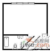 美都广场1室0厅1卫40㎡户型图