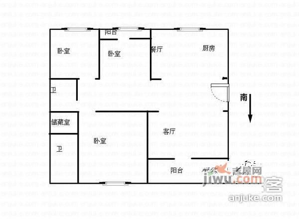 白鹭郡东3室2厅2卫126㎡户型图