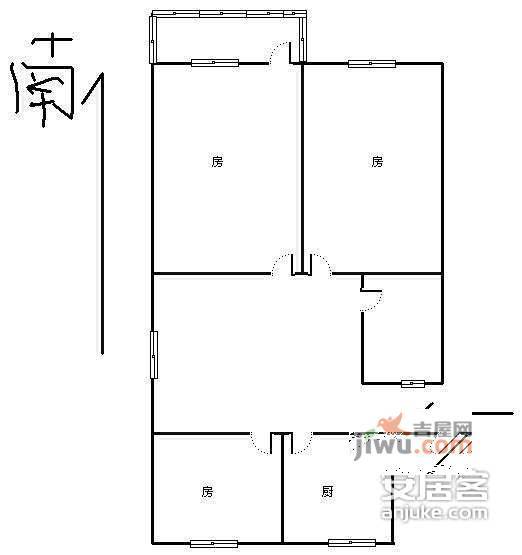 大关南八苑2室1厅1卫81㎡户型图