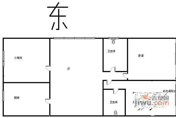 水湘苑3室2厅1卫108㎡户型图