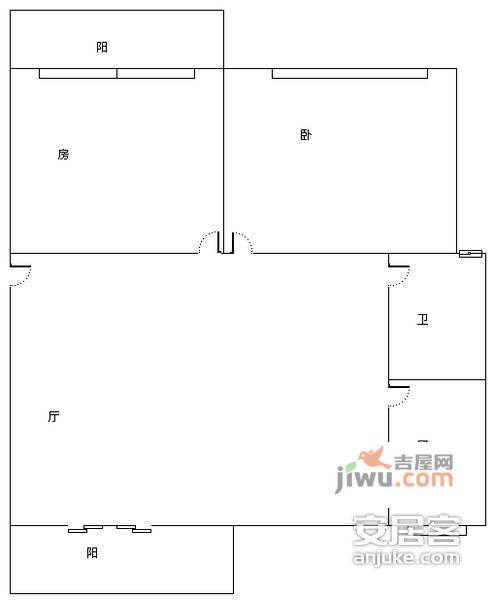 紫金港湾2室2厅1卫105㎡户型图