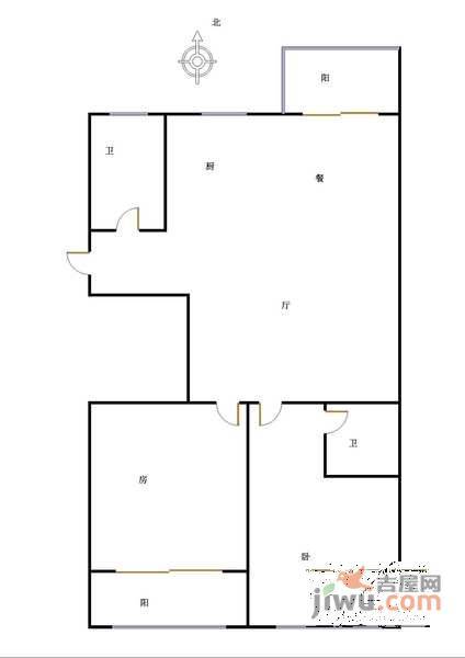 天汇园2室2厅2卫户型图