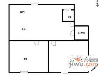 江城路小区2室2厅1卫77㎡户型图