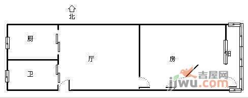 江城路小区1室1厅1卫36㎡户型图