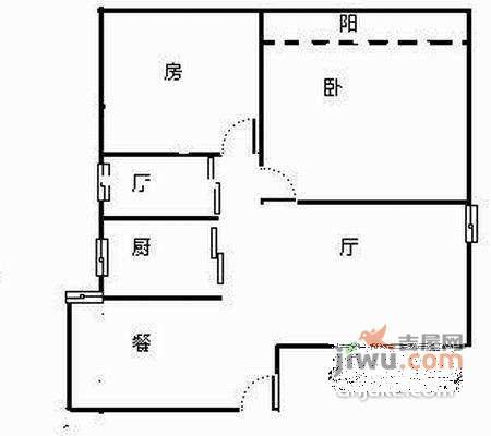 康新花园2室2厅1卫户型图