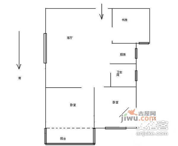 康新花园2室2厅1卫户型图