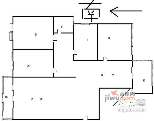 利兹城市公寓4室2厅2卫197㎡户型图