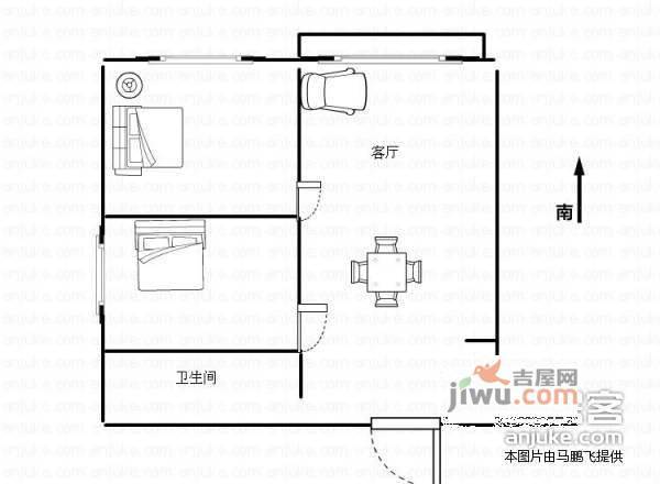 和顺·风尚蓝湾2室1厅1卫63㎡户型图