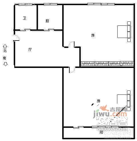 平海公寓2室1厅1卫67㎡户型图