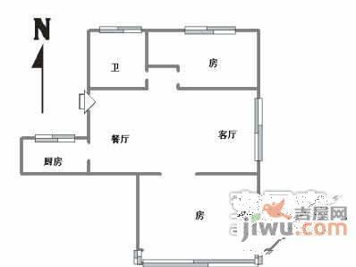 马市街小区2室2厅1卫73㎡户型图