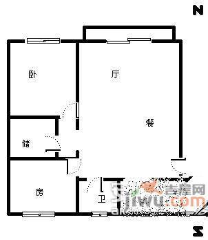 江南新港2室2厅1卫89㎡户型图