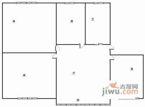 新城坊3室1厅1卫135㎡户型图