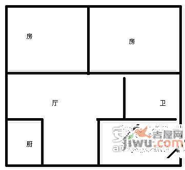 黄姑山庄3室1厅1卫73㎡户型图