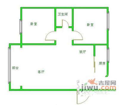 望江新园二园2室1厅1卫93㎡户型图