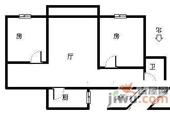 望江新园二园2室1厅1卫93㎡户型图