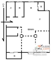 协安景上公寓3室1厅2卫103㎡户型图