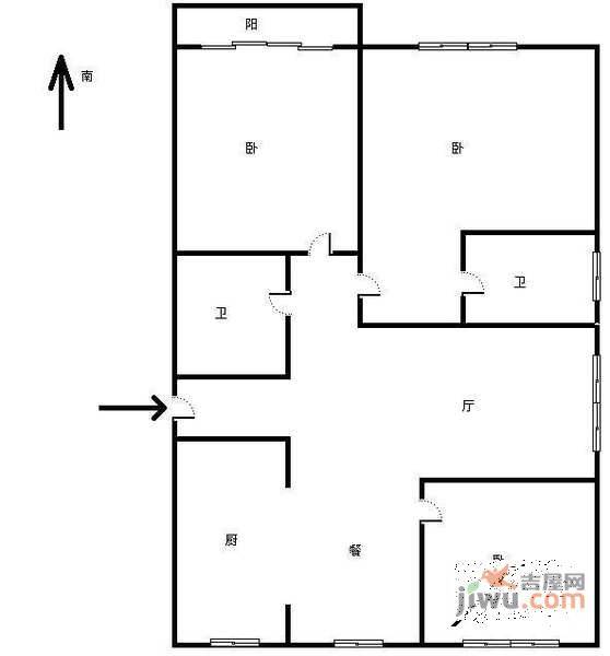 湖墅嘉园3室2厅2卫140㎡户型图