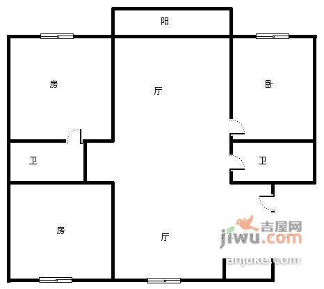 湖墅嘉园3室2厅2卫140㎡户型图