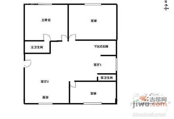 水澄花园北苑3室2厅2卫148㎡户型图