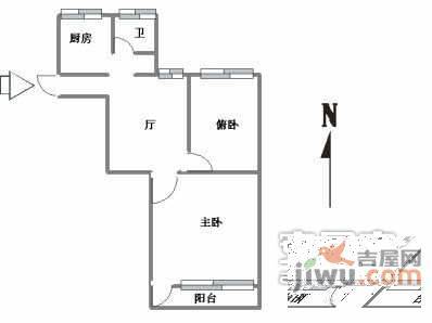 三宝新村2室1厅1卫78㎡户型图