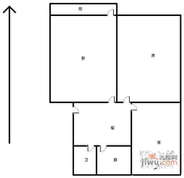 三宝新村3室1厅1卫82㎡户型图