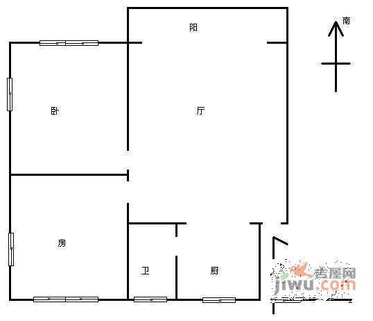 三宝新村3室1厅1卫82㎡户型图