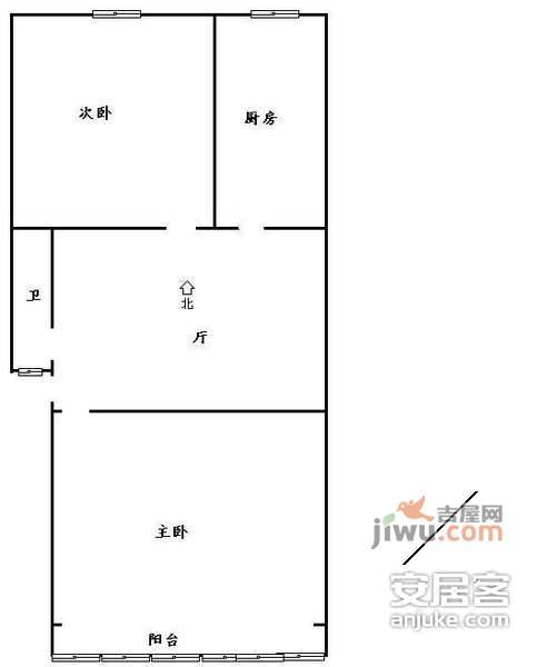 凤起苑2室1厅1卫83㎡户型图