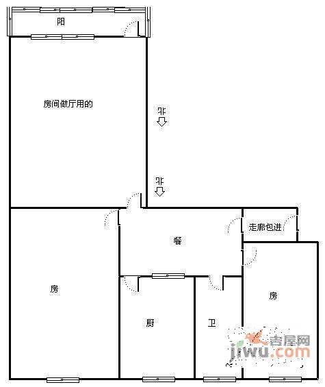 绍兴新村3室1厅1卫户型图