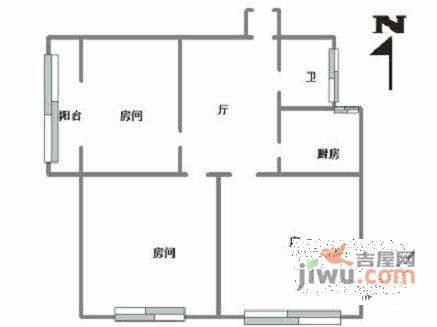 潮鸣苑2室2厅1卫92㎡户型图