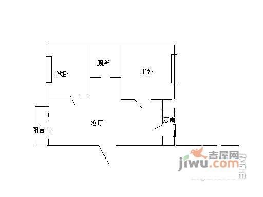 三水公寓2室2厅1卫144㎡户型图