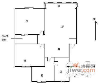 丹桂公寓2室2厅1卫115㎡户型图