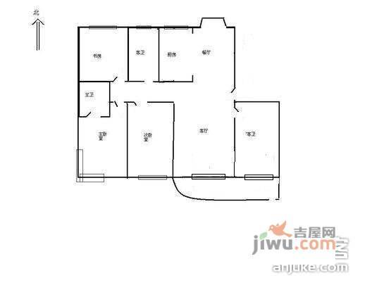 丹桂公寓3室2厅2卫133㎡户型图