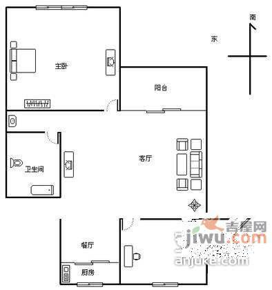 丹桂公寓2室2厅1卫115㎡户型图