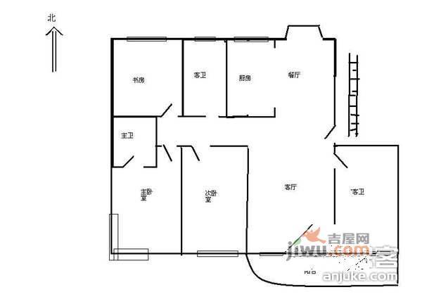 丹桂公寓4室2厅2卫125㎡户型图