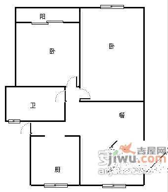 陆家圩小区水清苑2室2厅1卫108㎡户型图