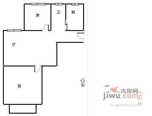 定海东园2室2厅1卫68㎡户型图