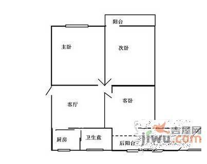 武林路小区3室1厅1卫86㎡户型图