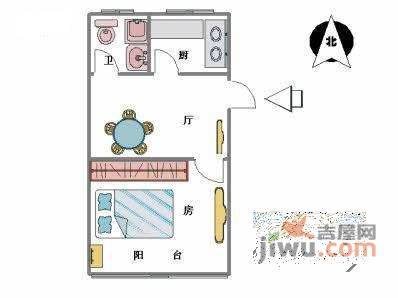 定安苑1室1厅1卫36㎡户型图