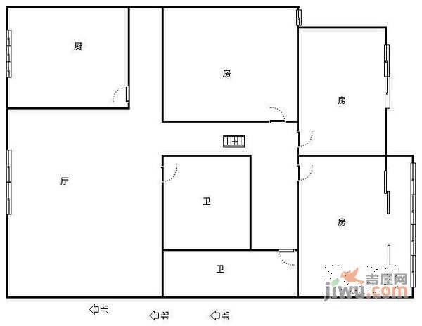 定安苑3室1厅1卫118㎡户型图