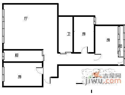 西子铭苑3室2厅1卫户型图