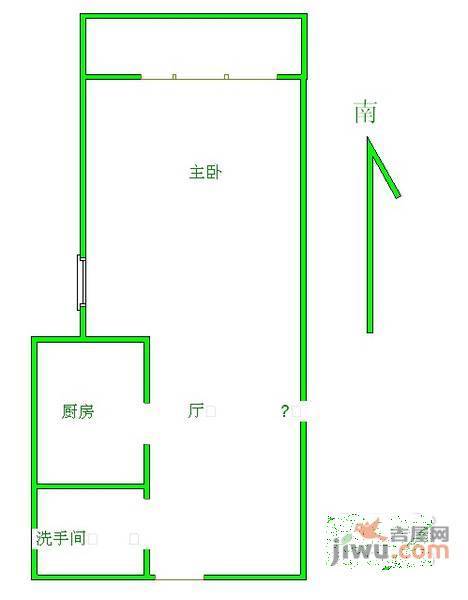 西子铭苑1室1厅1卫51㎡户型图