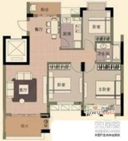 官河公寓3室2厅2卫102㎡户型图