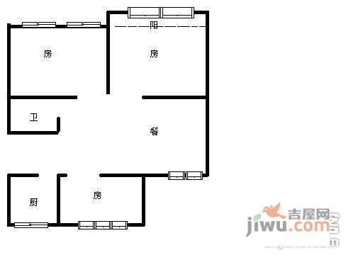 桃园新村3室1厅1卫73㎡户型图