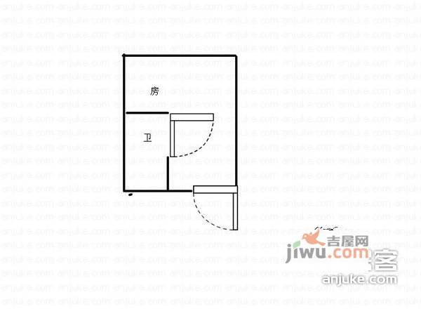 瑞祺大厦1室0厅1卫37㎡户型图